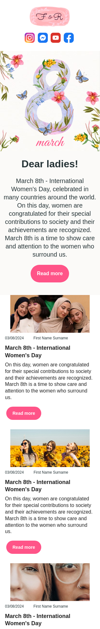 International Women's Day greetings