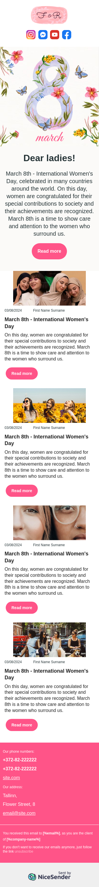 International Women's Day greetings