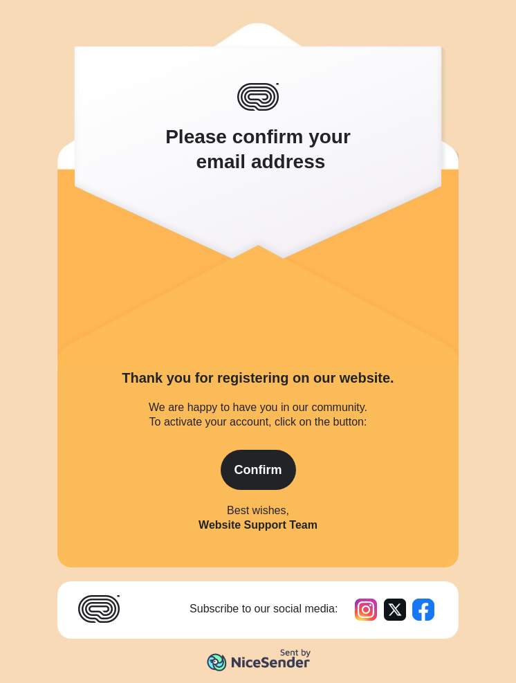 Welcome message