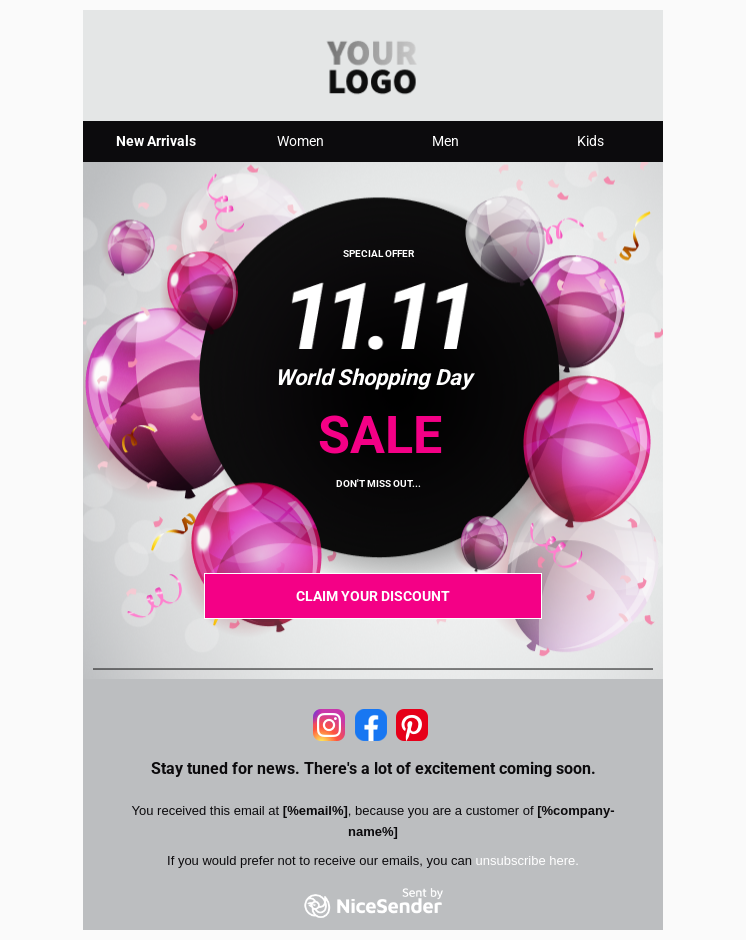 11/11 sale - Free Preset Email Templates | EmailToHTML