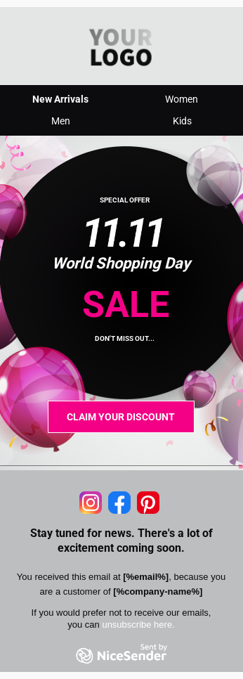 11/11 sale - Free Preset Email Templates | EmailToHTML