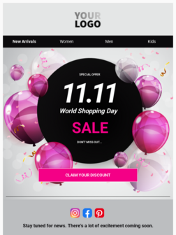 11/11 sale - Free Preset Email Templates | EmailToHTML